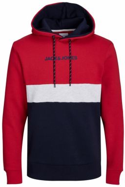 JACK & JONES Mikina  námornícka modrá / svetlosivá / červená