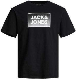 JACK & JONES Tričko 'STEEL'  čierna / biela