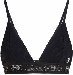 Karl Lagerfeld Bikinový top  čierna / biela