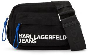 KARL LAGERFELD JEANS Taška cez rameno 'Utility'  modrá / čierna / biela