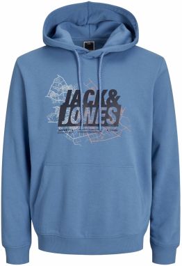 JACK & JONES Mikina  námornícka modrá / modrosivá / ružová / biela