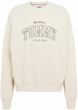 Tommy Jeans Mikina  béžová / čierna