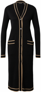 Lauren Ralph Lauren Pletený kabát  svetlohnedá / čierna
