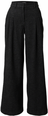 MSCH COPENHAGEN Plisované nohavice 'Gracen'  sivá melírovaná / čierna