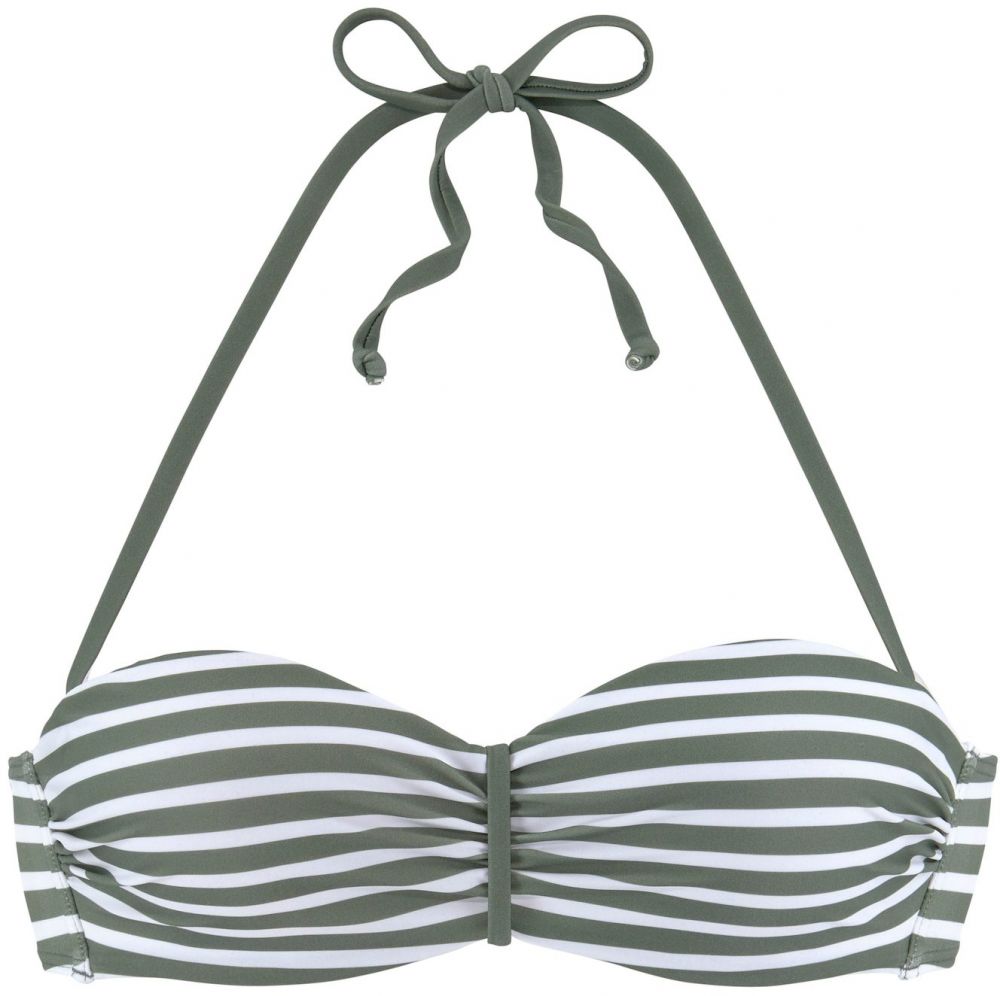 VENICE BEACH Bikinový top  kaki / biela