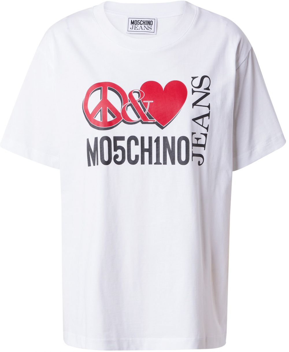 Moschino Jeans Tričko  červená / čierna / biela