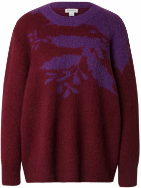 Warehouse Sveter 'Holly Christmas'  svetlofialová / vínovo červená