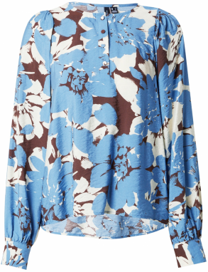 VERO MODA Blúzka 'BRITA BERTA'  modrá / hnedá / šedobiela