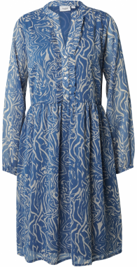 SAINT TROPEZ Košeľové šaty 'Valerie'  modrá / biela