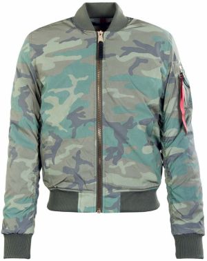 ALPHA INDUSTRIES Prechodná bunda 'MA-1 VF 59 Reflective Camo 65'  zelená