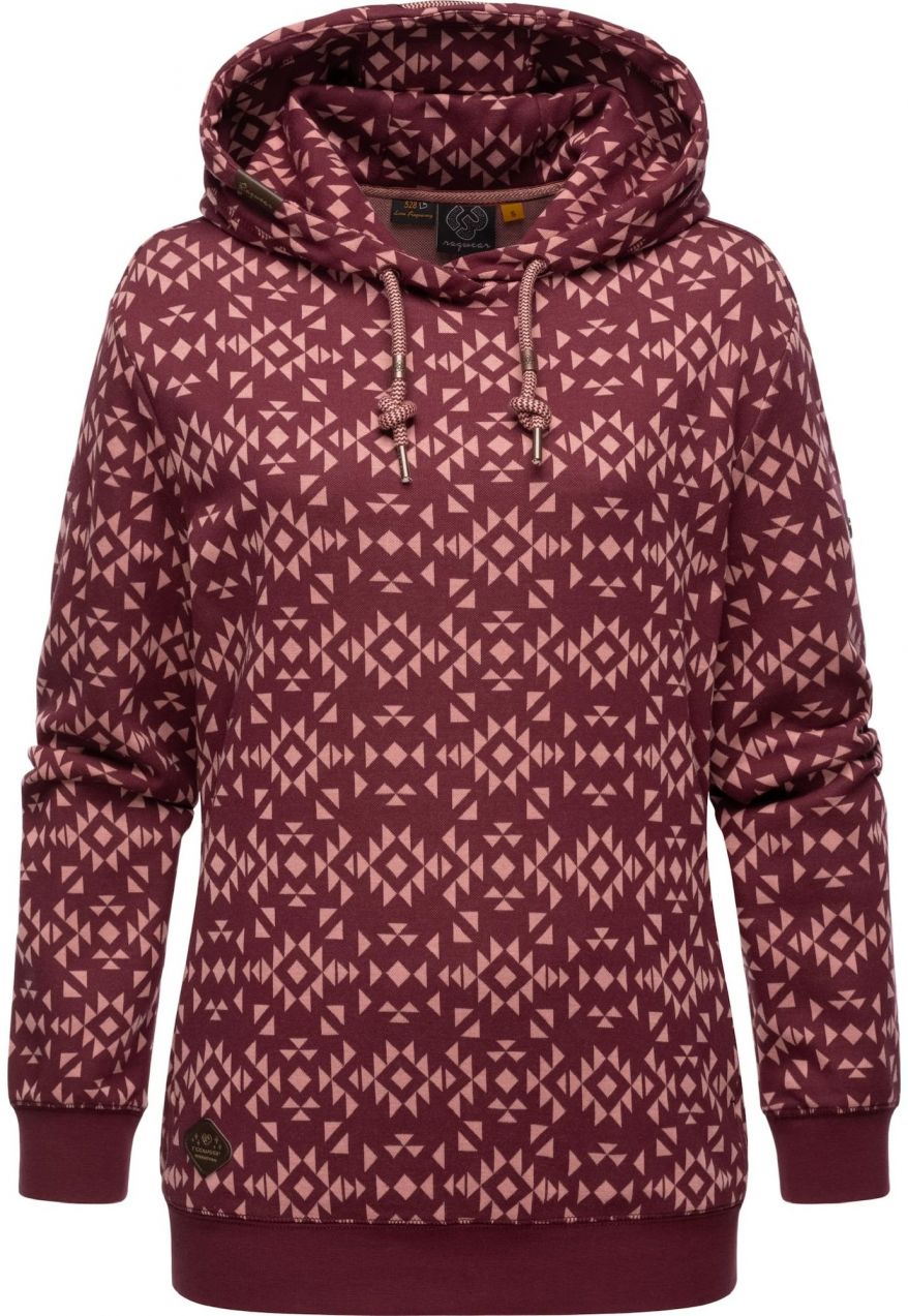 Ragwear Mikina 'Cinda'  vínovo červená / biela