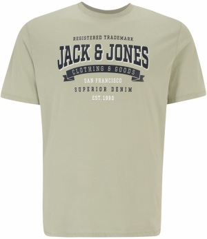 Jack & Jones Plus Tričko  námornícka modrá / svetlozelená / biela