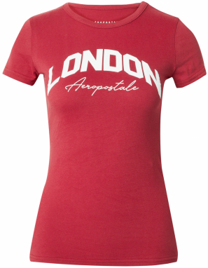 AÉROPOSTALE Tričko 'LONDON'  ohnivo červená / biela