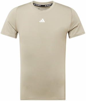 ADIDAS PERFORMANCE Funkčné tričko 'Techfit'  svetlobéžová / biela