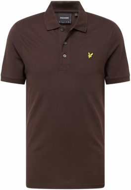 Lyle & Scott Tričko  čokoládová / žltá / čierna