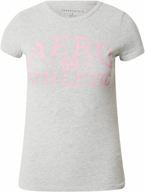 AÉROPOSTALE Tričko  sivá melírovaná / staroružová