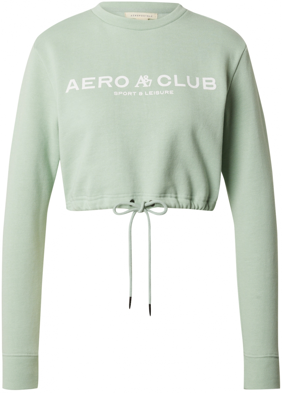 AÉROPOSTALE Mikina  pastelovo zelená / biela