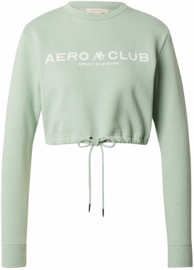 AÉROPOSTALE Mikina  pastelovo zelená / biela