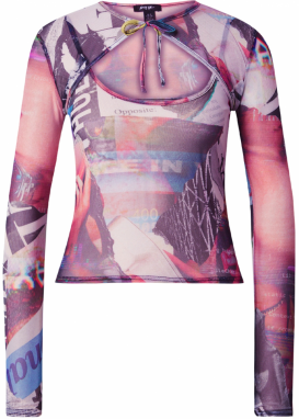 Nasty Gal Tričko  modrá / ružová / čierna / biela