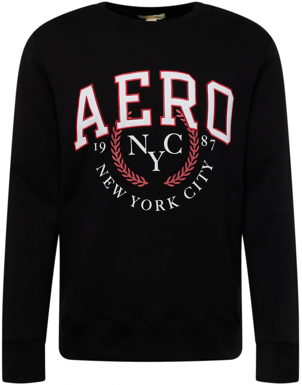 AÉROPOSTALE Mikina 'NYC 1987'  červená / čierna / biela
