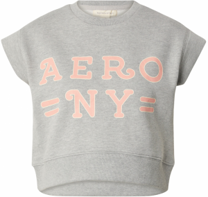AÉROPOSTALE Tričko 'AERO NY'  sivá melírovaná / svetloružová