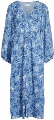 VILA Šaty  modrá / modrosivá / tmavomodrá / šedobiela