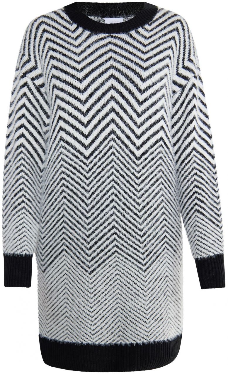 usha WHITE LABEL Pletené šaty 'Vanne'  čierna / biela