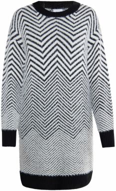 usha WHITE LABEL Pletené šaty 'Vanne'  čierna / biela
