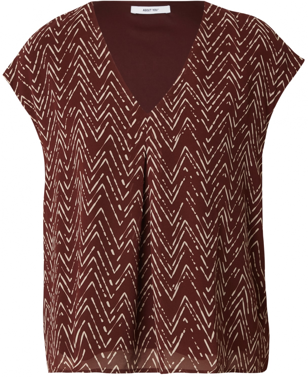 ABOUT YOU Tričko 'Paris'  tmavohnedá