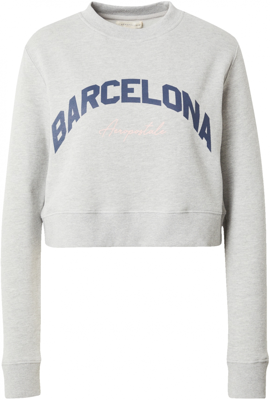 AÉROPOSTALE Mikina  námornícka modrá / sivá melírovaná / lososová