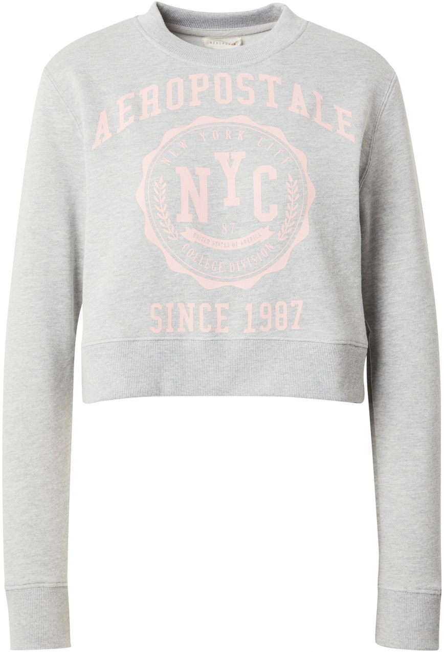 AÉROPOSTALE Mikina  sivá melírovaná / pastelovo ružová