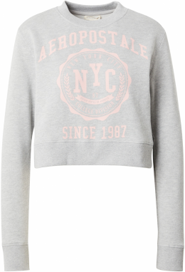 AÉROPOSTALE Mikina  sivá melírovaná / pastelovo ružová