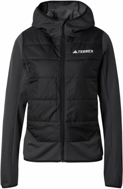 ADIDAS TERREX Outdoorová bunda  čierna / čierna melírovaná / biela