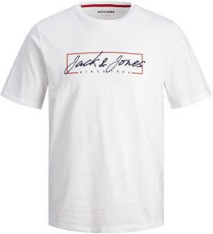JACK & JONES Tričko 'ZURI'  svetločervená / čierna / biela
