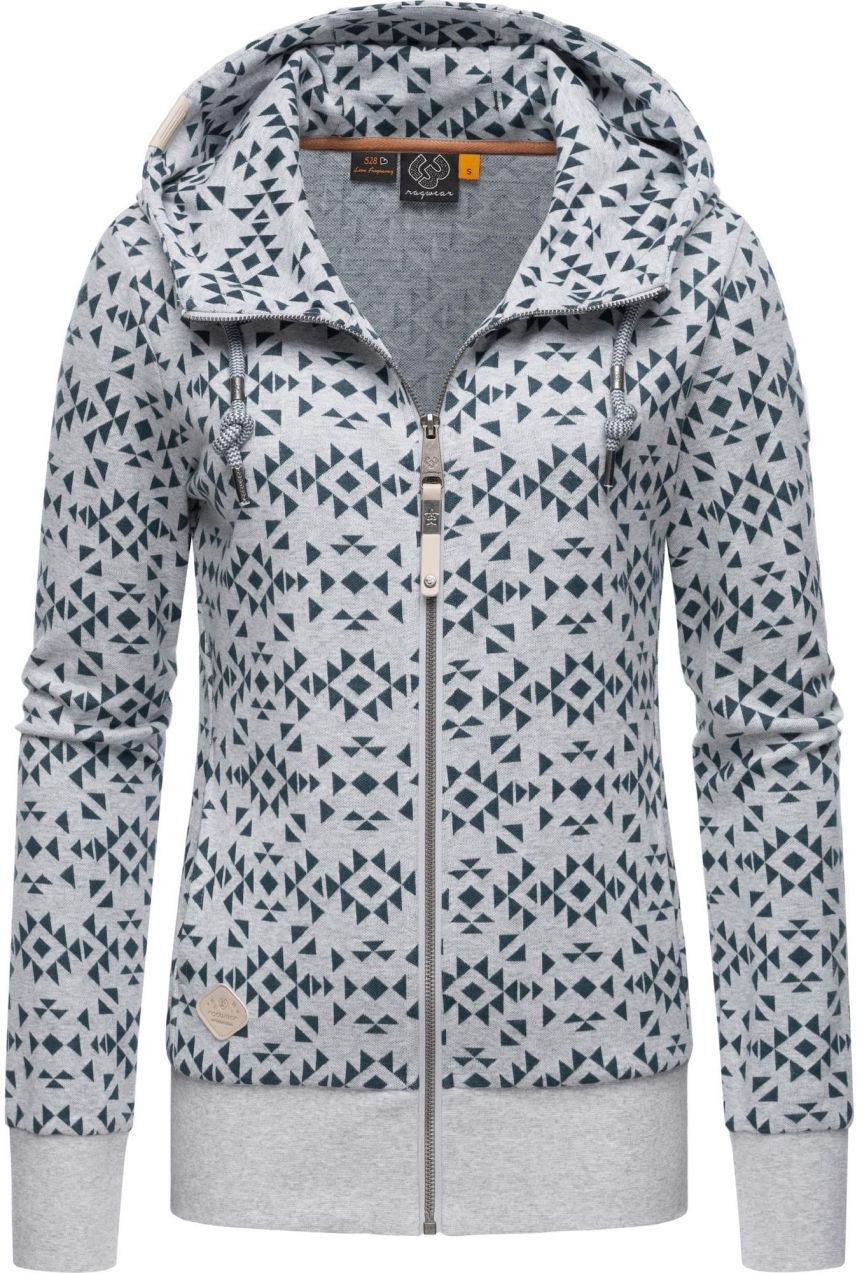 Ragwear Tepláková bunda 'Cinda'  svetlosivá / tmavozelená