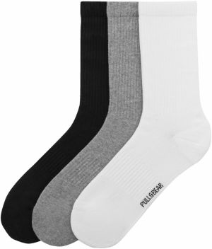 Pull&Bear Ponožky  sivá melírovaná / čierna / biela