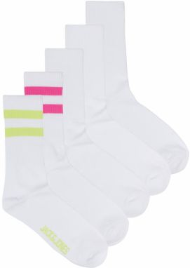 JACK & JONES Ponožky 'CONTRA'  svetlozelená / neónovo ružová / biela