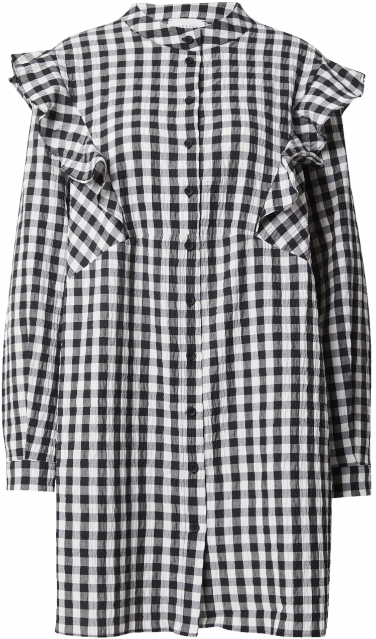TOPSHOP Košeľové šaty  čierna / biela