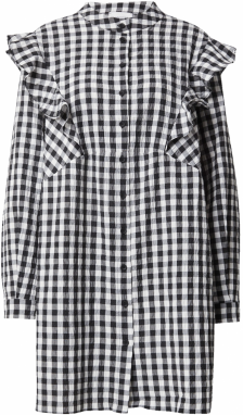 TOPSHOP Košeľové šaty  čierna / biela
