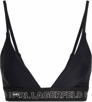 Karl Lagerfeld Bikinový top  čierna / biela