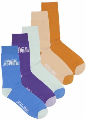 JACK & JONES Ponožky 'KONGA'  kráľovská modrá / pastelovo modrá / tmavofialová / oranžová / marhuľová