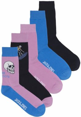 JACK & JONES Ponožky 'HAVANA'  námornícka modrá / kráľovská modrá / svetloružová / biela