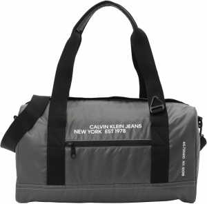 Calvin Klein Jeans Cestovná taška 'ESSENTIALS'  tmavosivá / čierna / biela