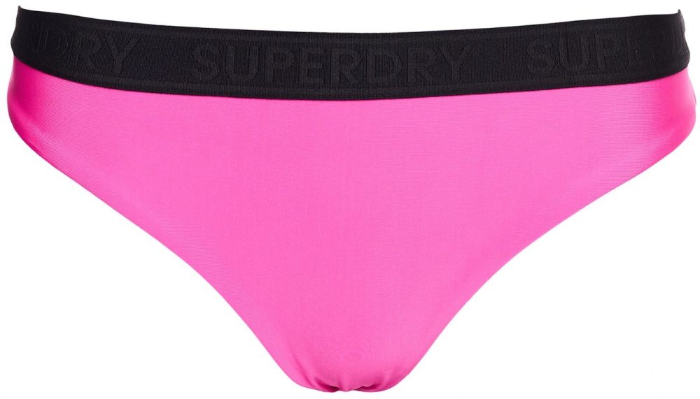 Superdry Bikinové nohavičky  ružová / čierna