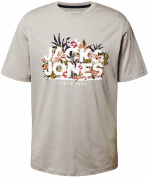 JACK & JONES Tričko 'CHILL'  sivá / kaki / lososová / biela