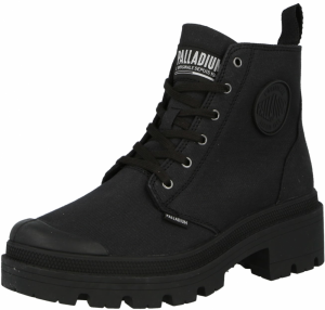 Palladium Šnurovacie členkové čižmy 'Pallabase'  čierna / biela