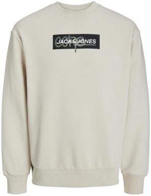 JACK & JONES Mikina  svetlosivá / čierna / biela