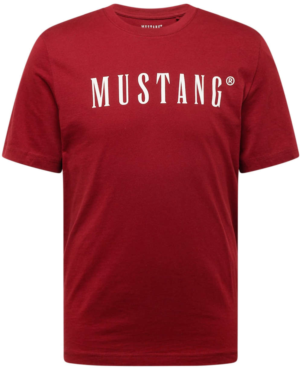 MUSTANG Tričko 'Austin'  karmínovo červená / biela