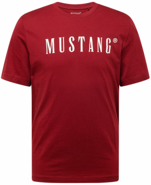 MUSTANG Tričko 'Austin'  karmínovo červená / biela