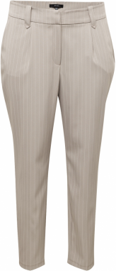 Vero Moda Curve Plisované nohavice 'WENDY'  sivobéžová / biela